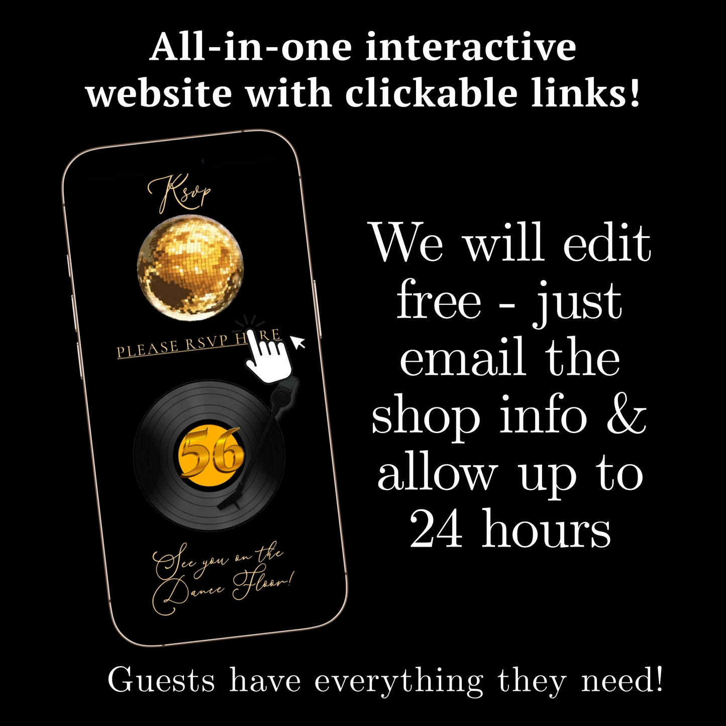 Disco Website Invitation | Soul Train RSVP Evite Website | Canva Website Template