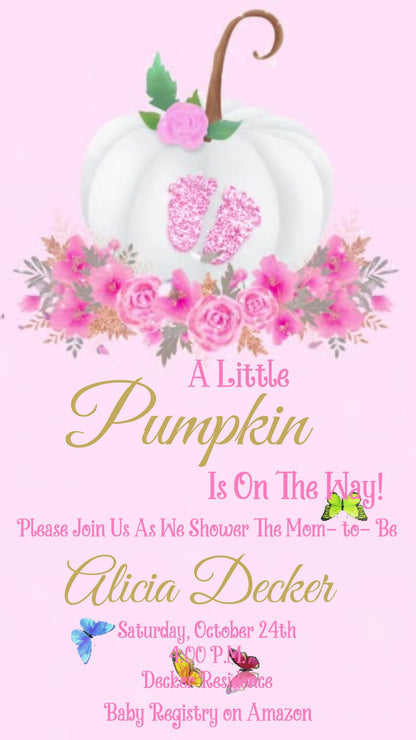 Baby Shower Video Invitation - Little Pumpkin Party Invite
