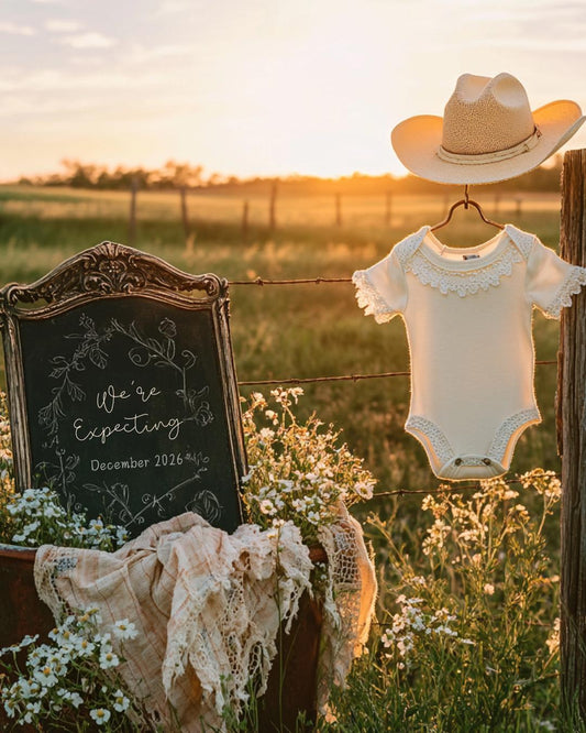 Its a girl Pregnancy Announcement - Girl Outdoor Reveal - Western Baby Reveal - Country gender reveal post