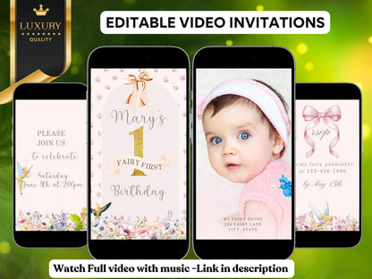 Fairy Birthday Party Video Invite - Tinkerbell Magical Garden Fairy Party Evite