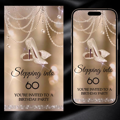 Stepping Into High Heels Video Invite for 40th, 50th, 60th Birthday