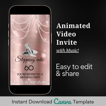 Stepping Into High Heels Video Invite for 40th, 50th, 60th Birthday