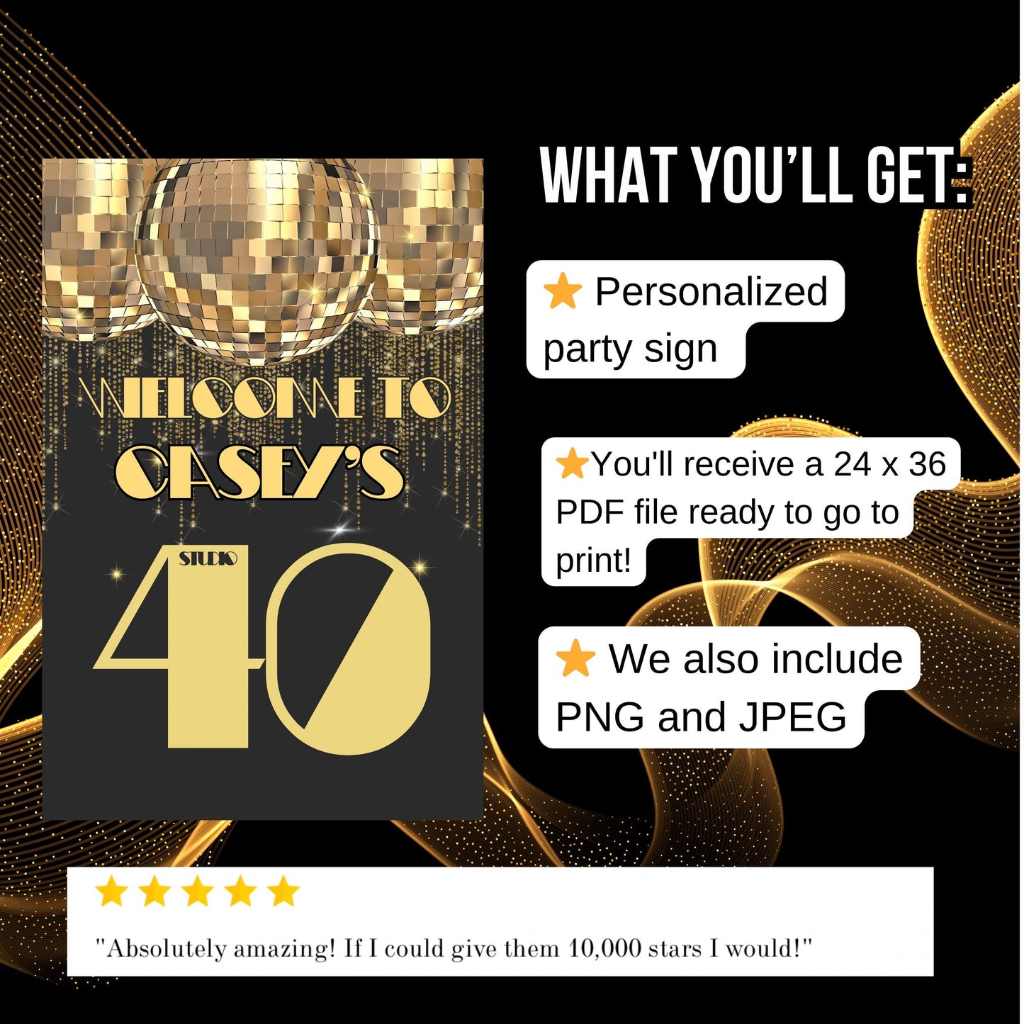 Disco Welcome Sign - Disco Ball Poster - Retro 70s Welcome Poster - Studio 54 Sign