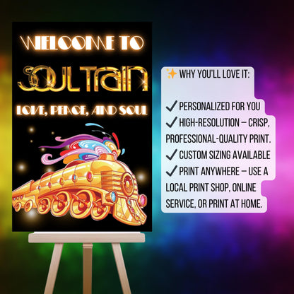 Disco Welcome Sign - Disco Ball Poster - Retro 70s Welcome Poster - Studio 54 Sign