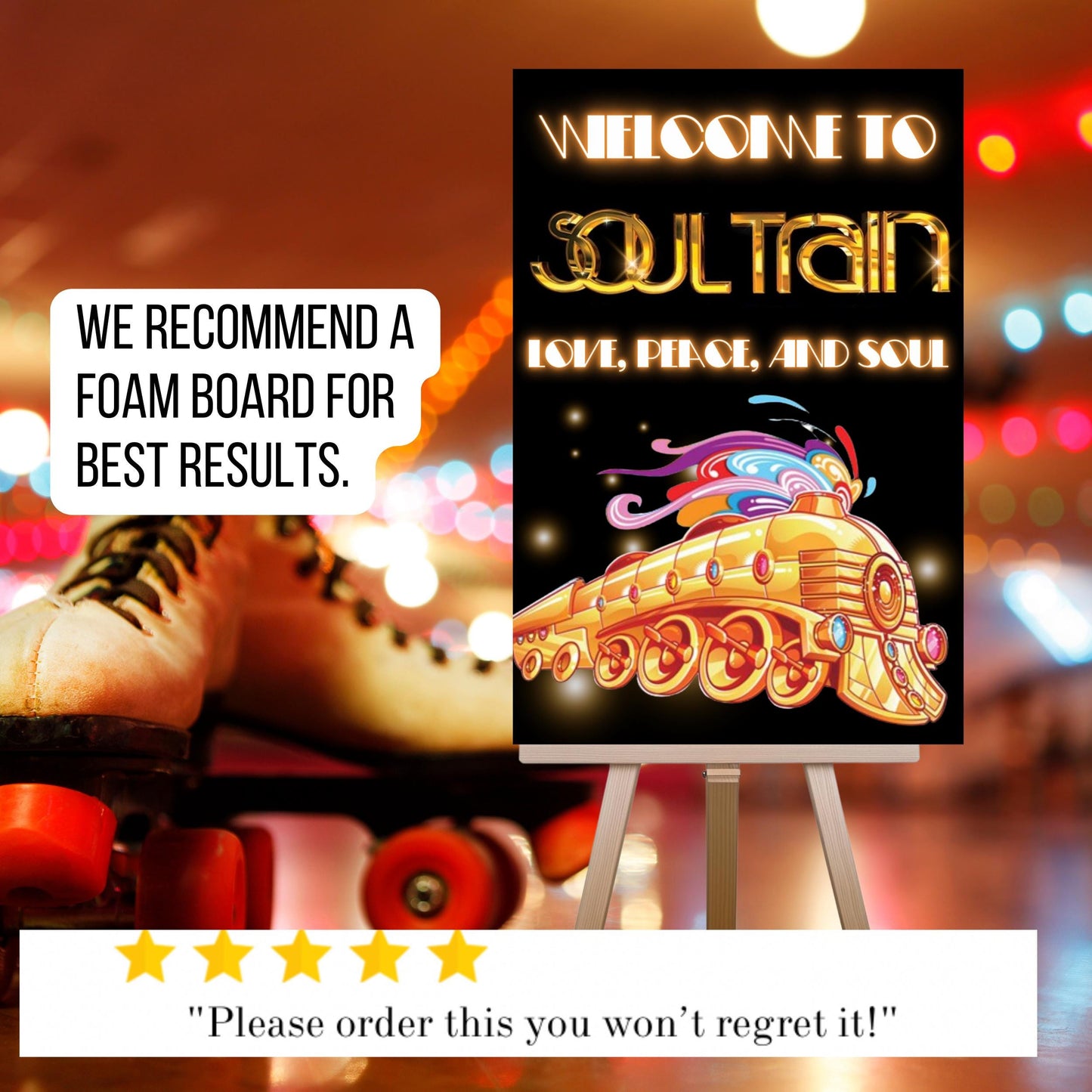 Disco Welcome Sign - Disco Ball Poster - Retro 70s Welcome Poster - Studio 54 Sign