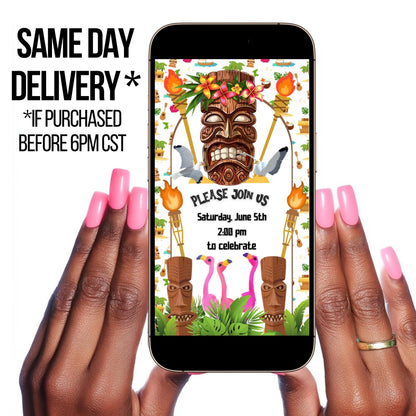 Hawaiian Luau Video Imvite - Animated First Luau birthday invite