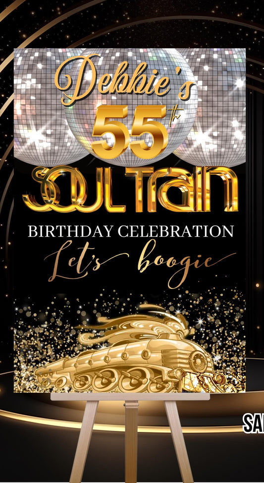 Soul Train Welcome Sign - Custom Printable Disco Sign - Studio 54 Entrance Sign