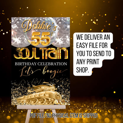 Soul Train Welcome Sign - Custom Printable Disco Sign - Studio 54 Entrance Sign