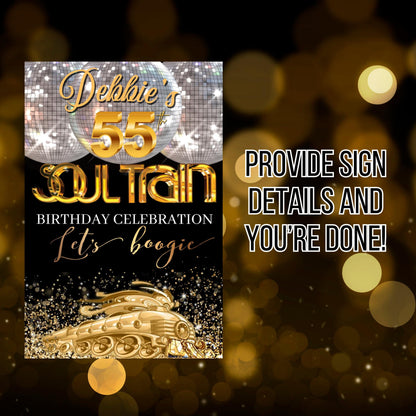 Soul Train Welcome Sign - Custom Printable Disco Sign - Studio 54 Entrance Sign