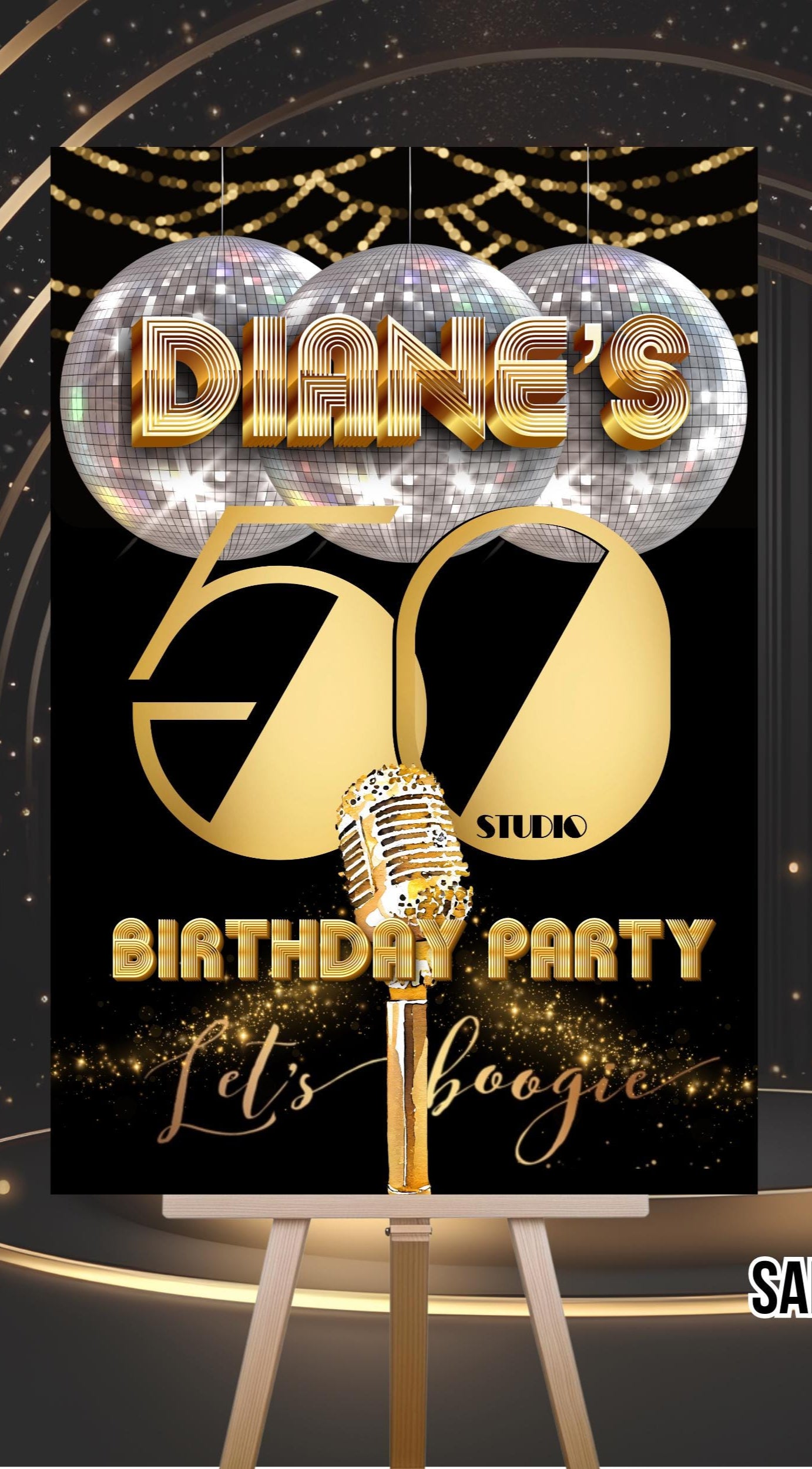 Disco Welcome Sign - Disco Ball Poster - Retro 70s Welcome Poster - Studio 54 Sign