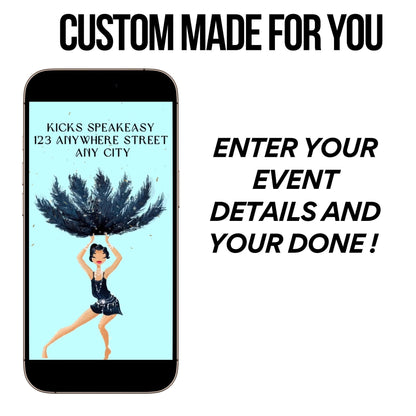 Gatsby Video Invite - Roaring 20s speakeasy 1920s party invite