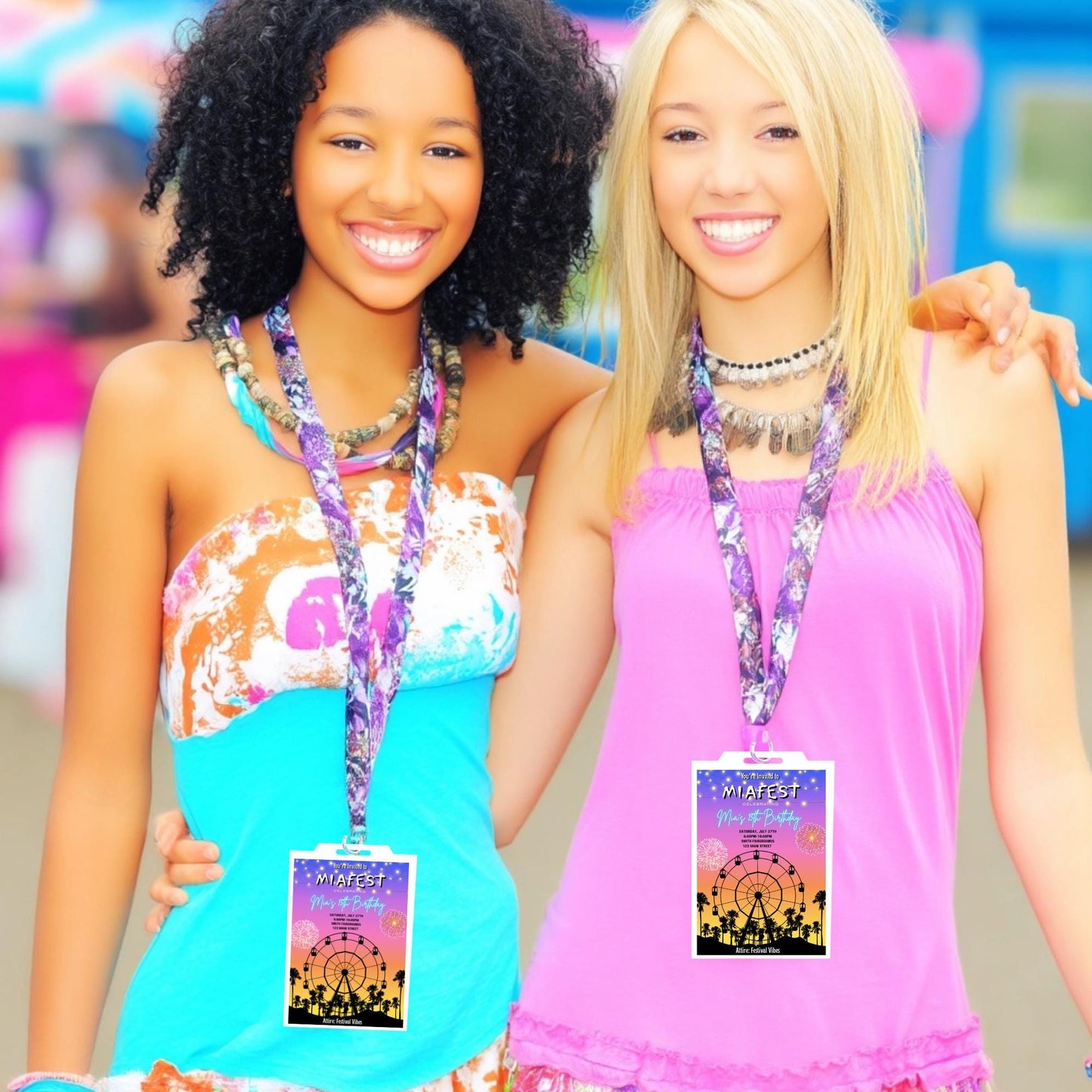 Festival Video Invite - Coachella Bundle - Animated Ferris Wheel Mobile Invite, VIP Passes