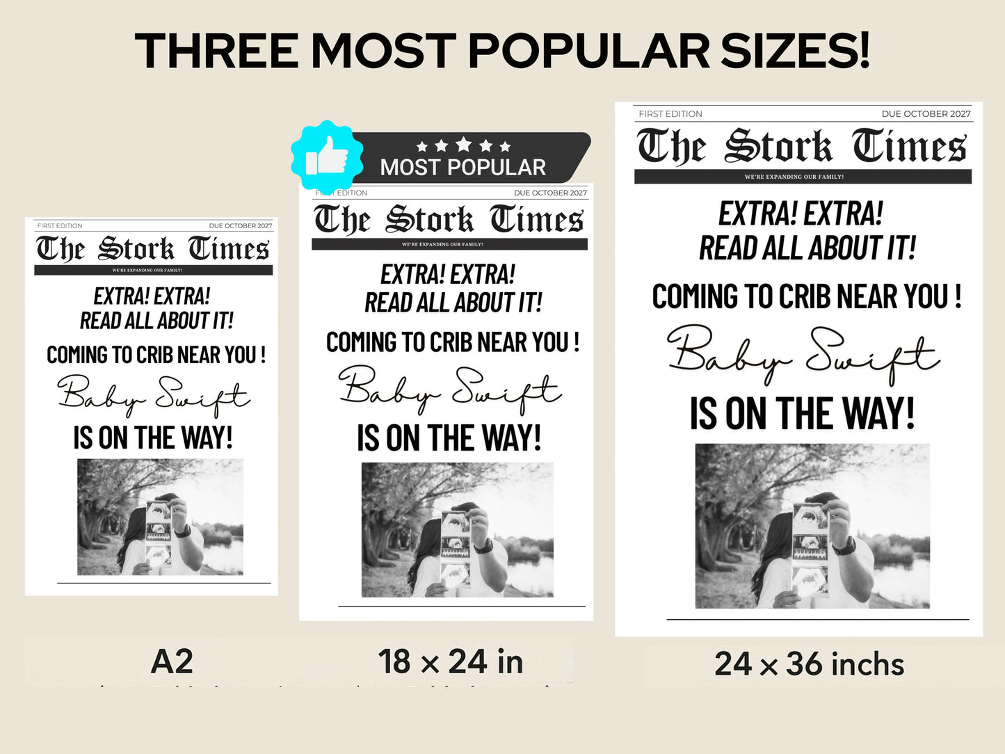 Pregnancy Announcement Newspaper Template - Sonogram Picture Baby Newspaper Announcement