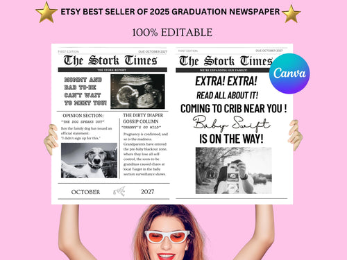 Pregnancy Announcement Newspaper Template - Sonogram Picture Baby Newspaper Announcement
