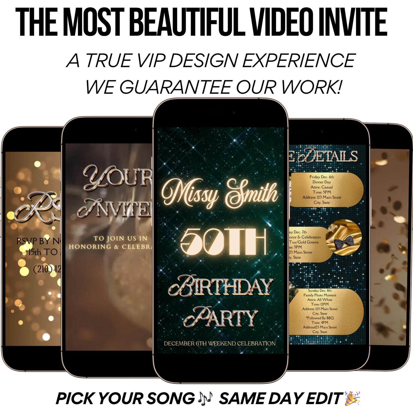 Custom Birthday Dinner Video Invitation Glamorous Birthday Invite Digital Personalized Elegant Birthday Dinner Evite Animated Glitter evite