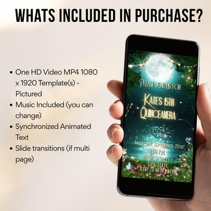 Enchanted Garden Forest Birthday Video Invitation Canva Template Animated Fairy Party Digital Evite Download Magical Woodland evite for her