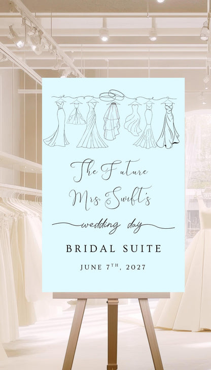 Bridal Suite sign - Wedding Day Welcome Sign - Bride entrance poster - Bridesmaid's Wedding Suite Sign