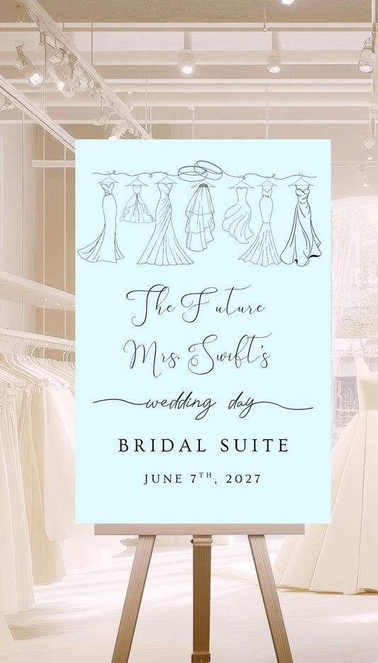 Bridal Suite sign - Wedding Day Welcome Sign - Bride entrance poster - Bridesmaid's Wedding Suite Sign