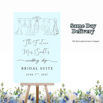 Bridal Suite sign - Wedding Day Welcome Sign - Bride entrance poster - Bridesmaid's Wedding Suite Sign