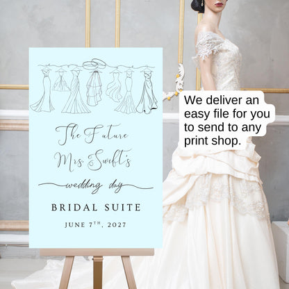 Bridal Suite sign - Wedding Day Welcome Sign - Bride entrance poster - Bridesmaid's Wedding Suite Sign