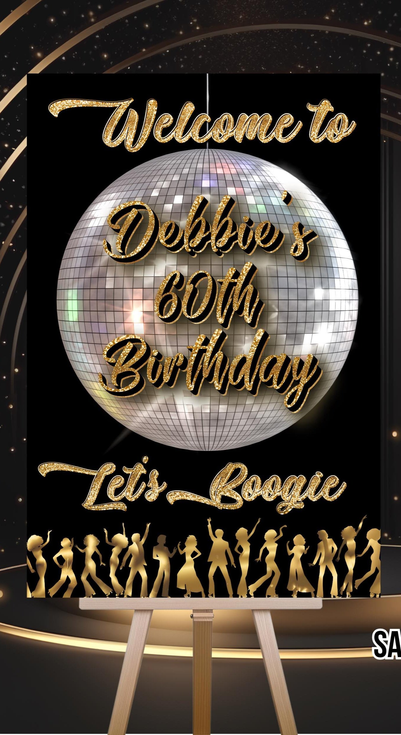 Disco Welcome Sign - Disco Ball Poster - Retro 70s Welcome Poster - Studio 54 Sign