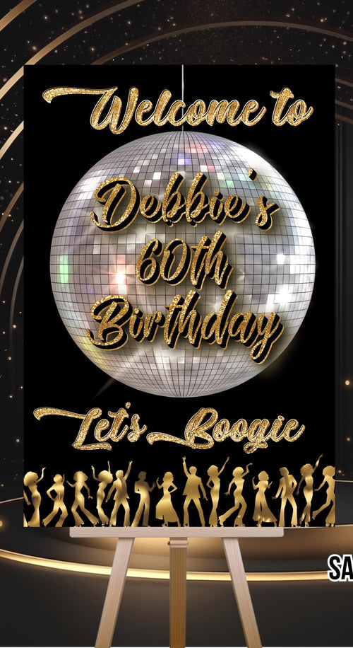 Disco Welcome Sign - Disco Ball Poster - Retro 70s Welcome Poster - Studio 54 Sign