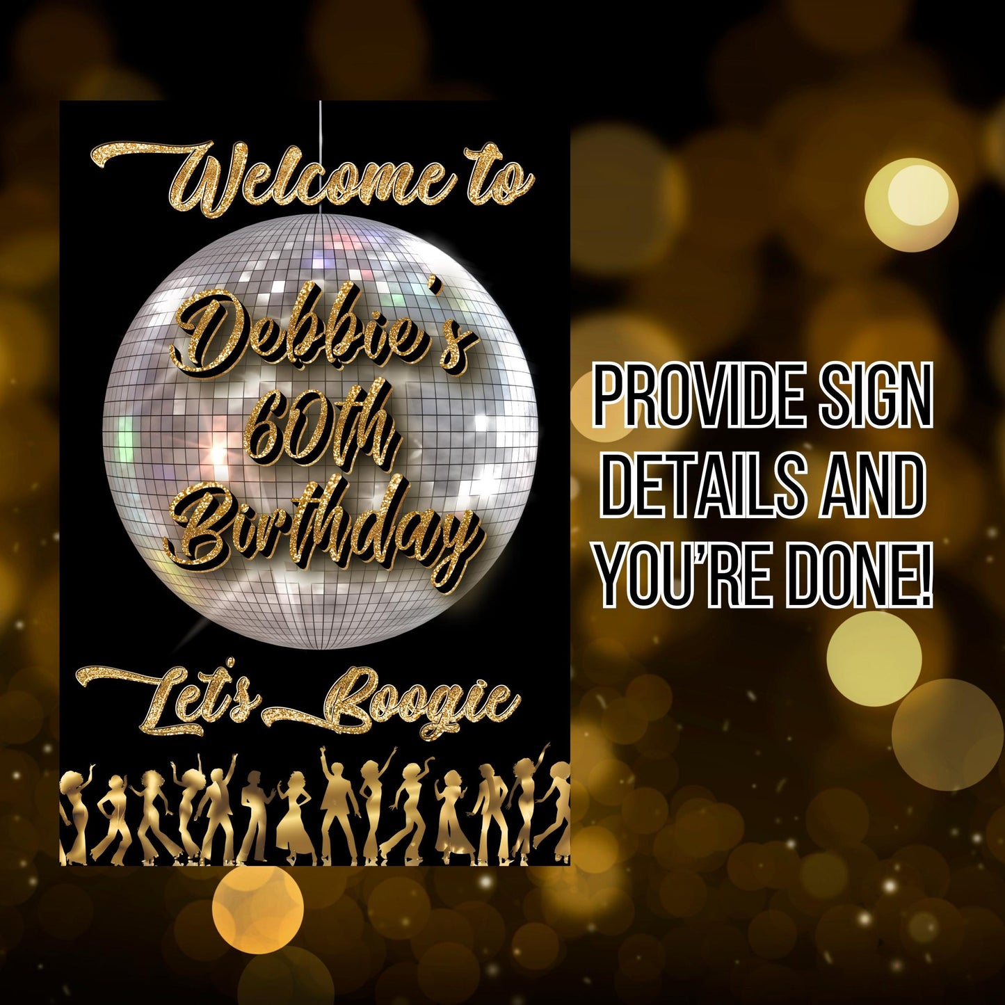 Disco Welcome Sign - Disco Ball Poster - Retro 70s Welcome Poster - Studio 54 Sign