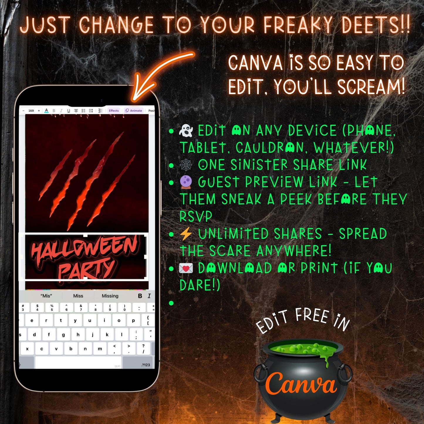 Freddy Krueger Halloween Video Invitation, Nightmare on Elm Street  Animated Invite,\