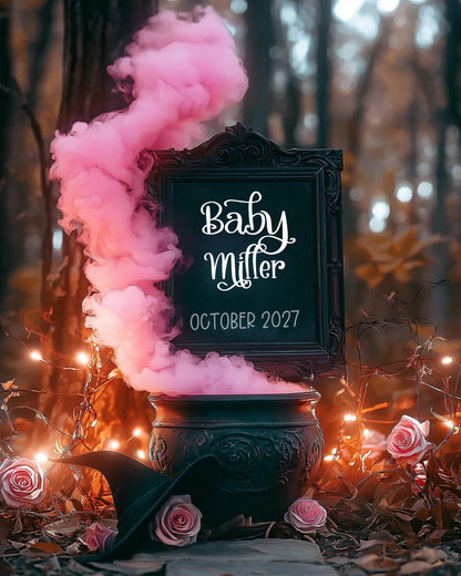 Halloween We're Having a Girl Gender Reveal Video - Pink cauldron smoke its a Ghoul Animated spooky gender reveal
