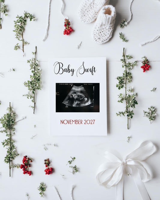 Holiday Pregnancy Announcement - Digital Baby Announcement - Christmas Pregnancy Reveal - Mistletoe Baby Ultrasound reveal