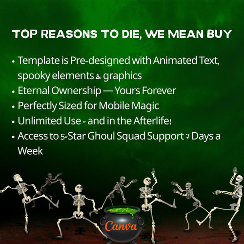 Editable Halloween video invitation with animated theme, customizable in Canva. Perfect for party invites.
