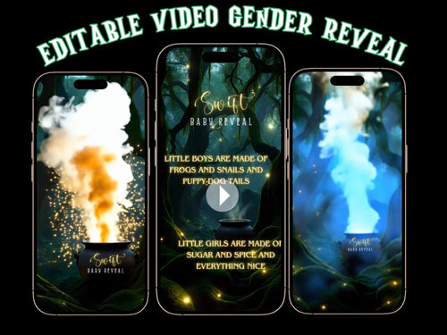 Halloween We're Having a Boy Gender Reveal Video - Blue cauldron smoke its a Boo-y Animated spooky gender reveal