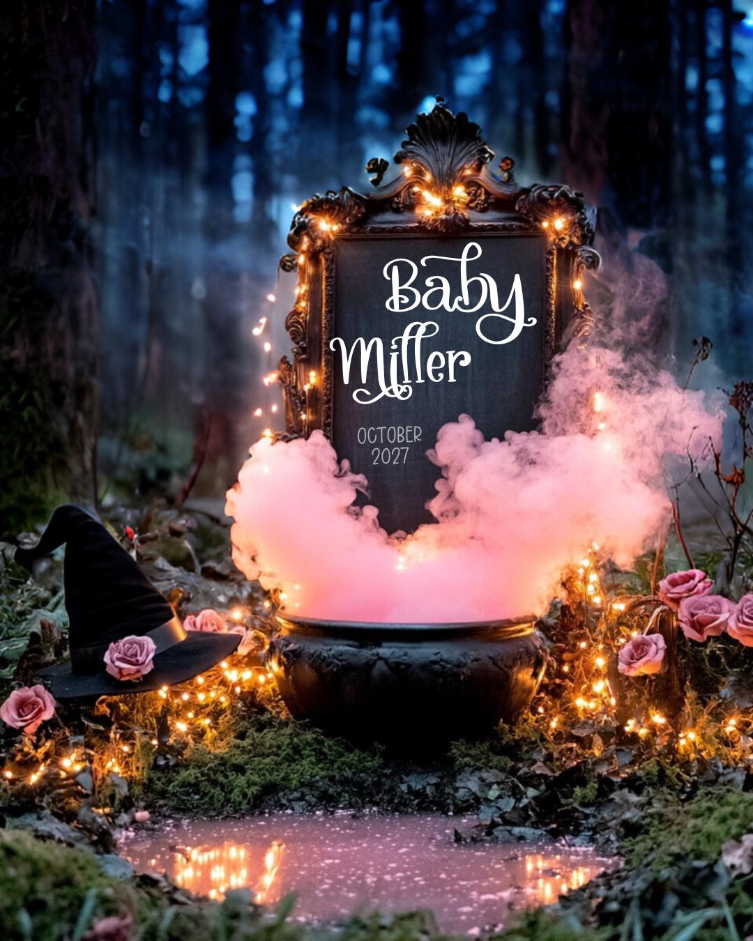Halloween We're Having a Girl Gender Reveal Video - Pink cauldron smoke its a Ghoul Animated spooky gender reveal