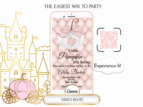 Little Pumpkin is On The Way - Pink Baby Shower Invitation