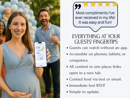 Over the Moon Baby Shower Invitation and Guest Website