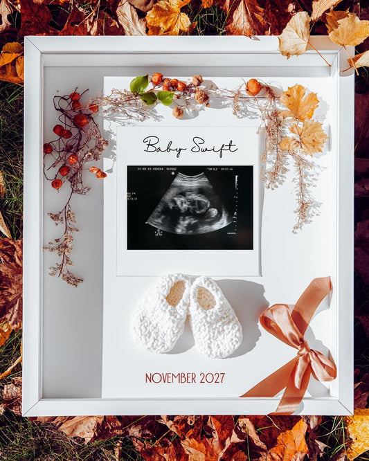 Simple Thanksgiving Pregnancy Announcement, Digital Baby Announcement, Neutral Fall Reveal, Fall Season Baby Template, Ultrasound reveal