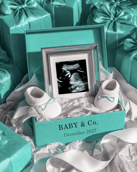 Tiffany and Co. Pregnancy Announcement - Baby Reveal Social Media - Sonogram Picture Announcement - Digital Baby Reveal