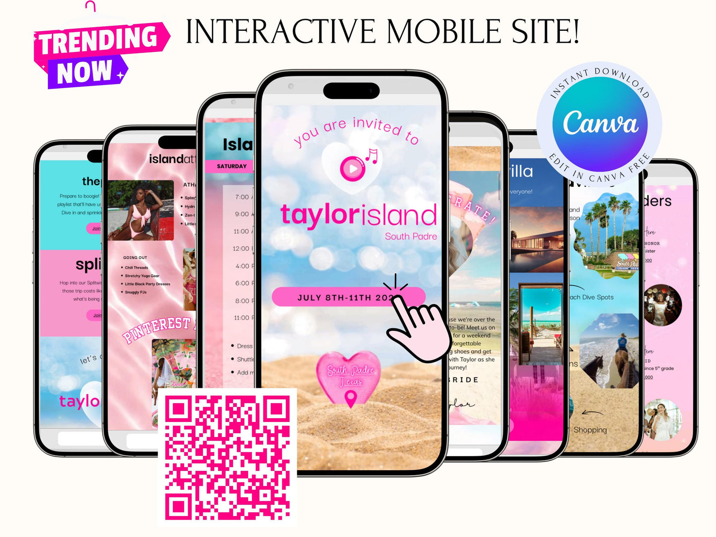 Love Island Bachelorette Trip Interactive Website Digital Itinerary Mobile RSVP
