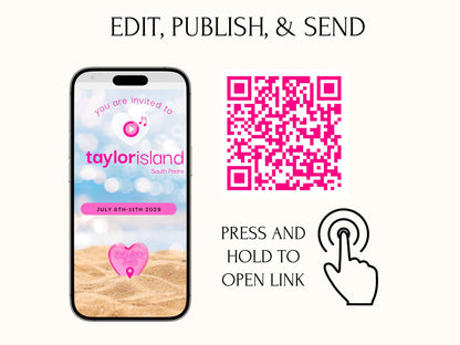 Love Island Bachelorette Trip Interactive Website Digital Itinerary Mobile RSVP