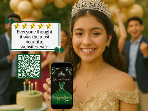 Quinceanera Interactive Website Invitation Video Editable Animated Template for Sweet 15 Birthday Sweet 16 Digital Video Invite Photo and Music