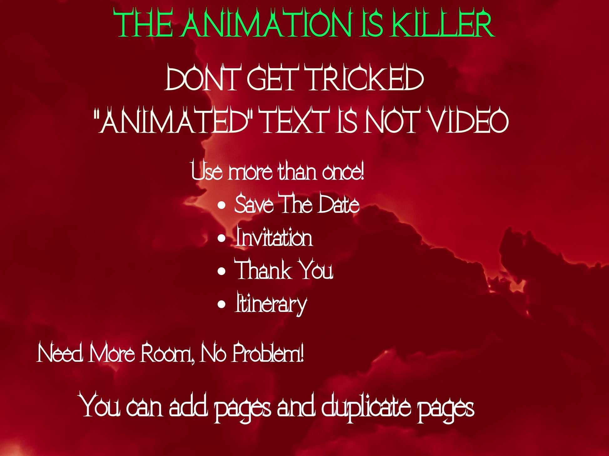 Editable Halloween video invitation with animated theme, customizable in Canva. Perfect for party invites.