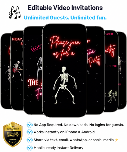 Halloween Skeleton Video Invitation