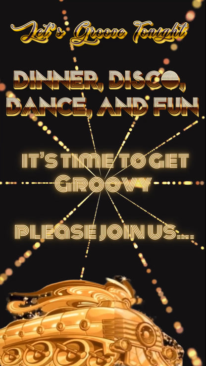 Gold Disco Party Video Invitation Glam Dance Night Evite |  Soul Train Animated Evite