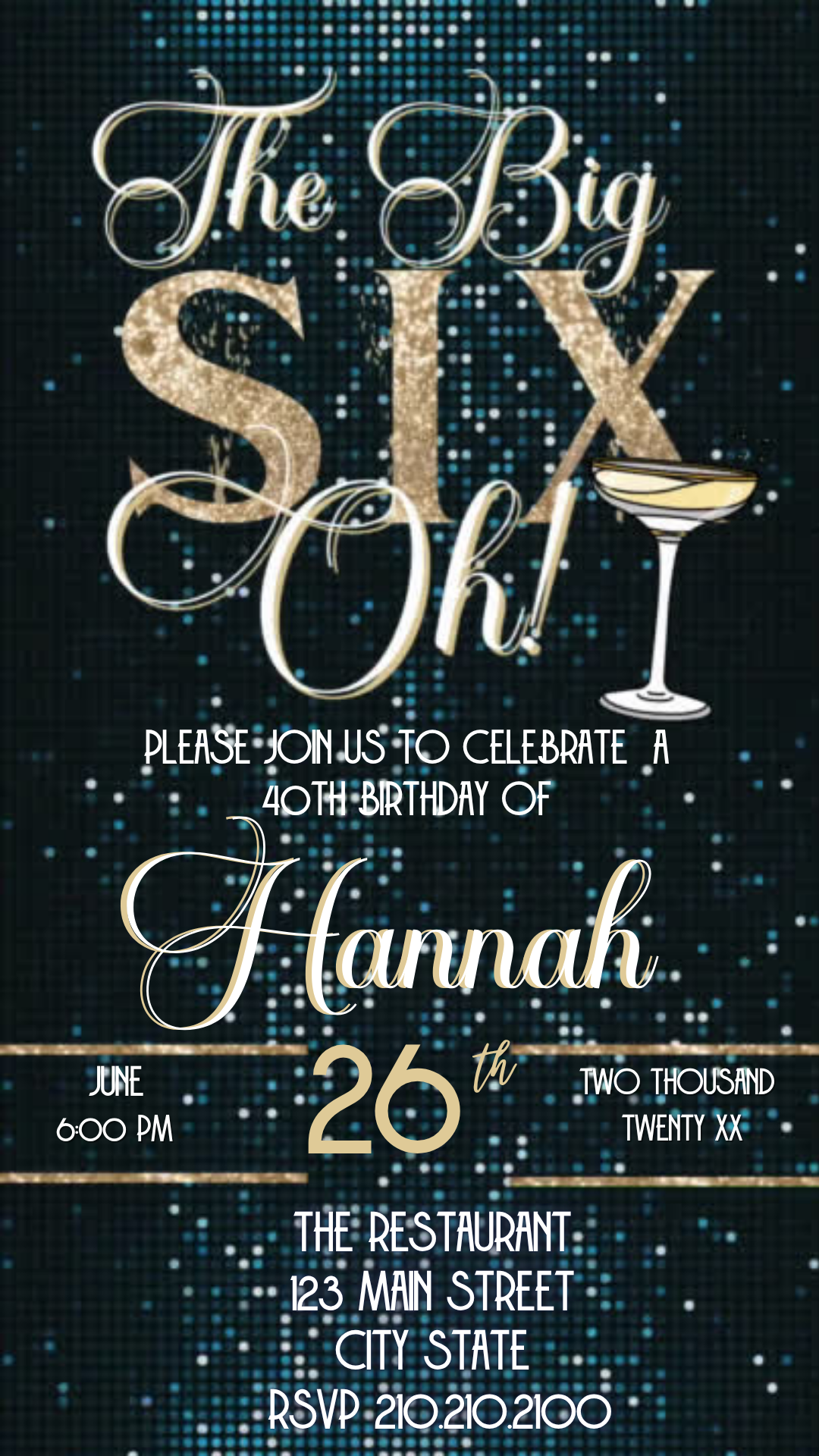 Champagne Disco Night Digital Video Invitation