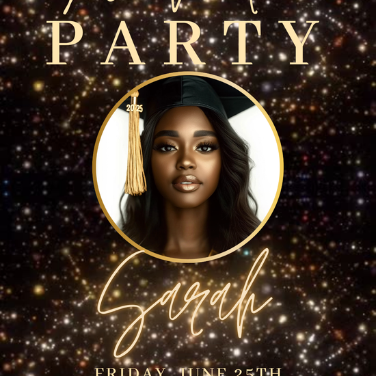 Gold Sparkle Frame Digital Video Invitation