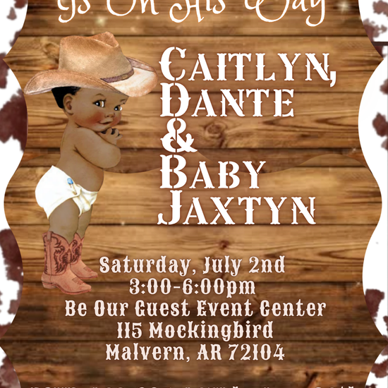 Rustic western baby shower Digital Video Invitation