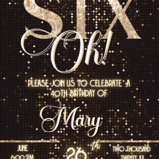 Elegant Gold Glamour Video Invitation