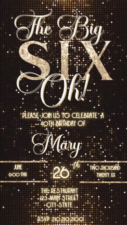 Elegant Gold Glamour Video Invitation