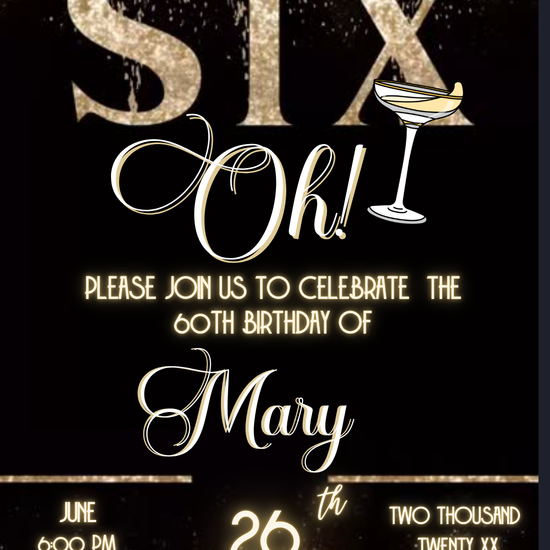 Gold Sparkle and Bubbles Video Invitation