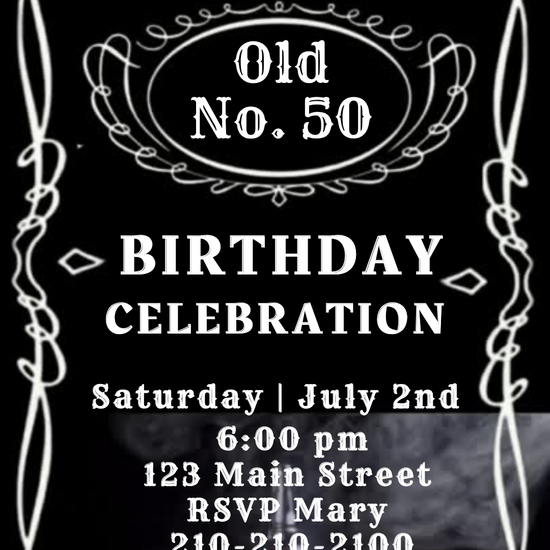 Vintage Whiskey Label Video Invitation